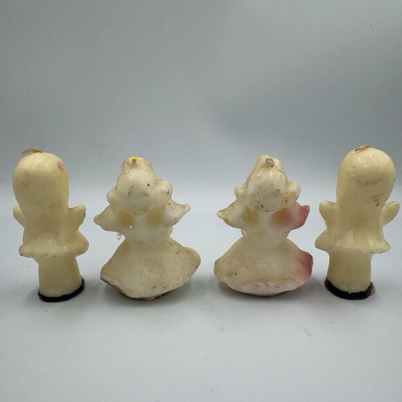Gurley Candles 5" Angels Unlit Original Labels Vintage Set of 4 - Picture 3 of 4